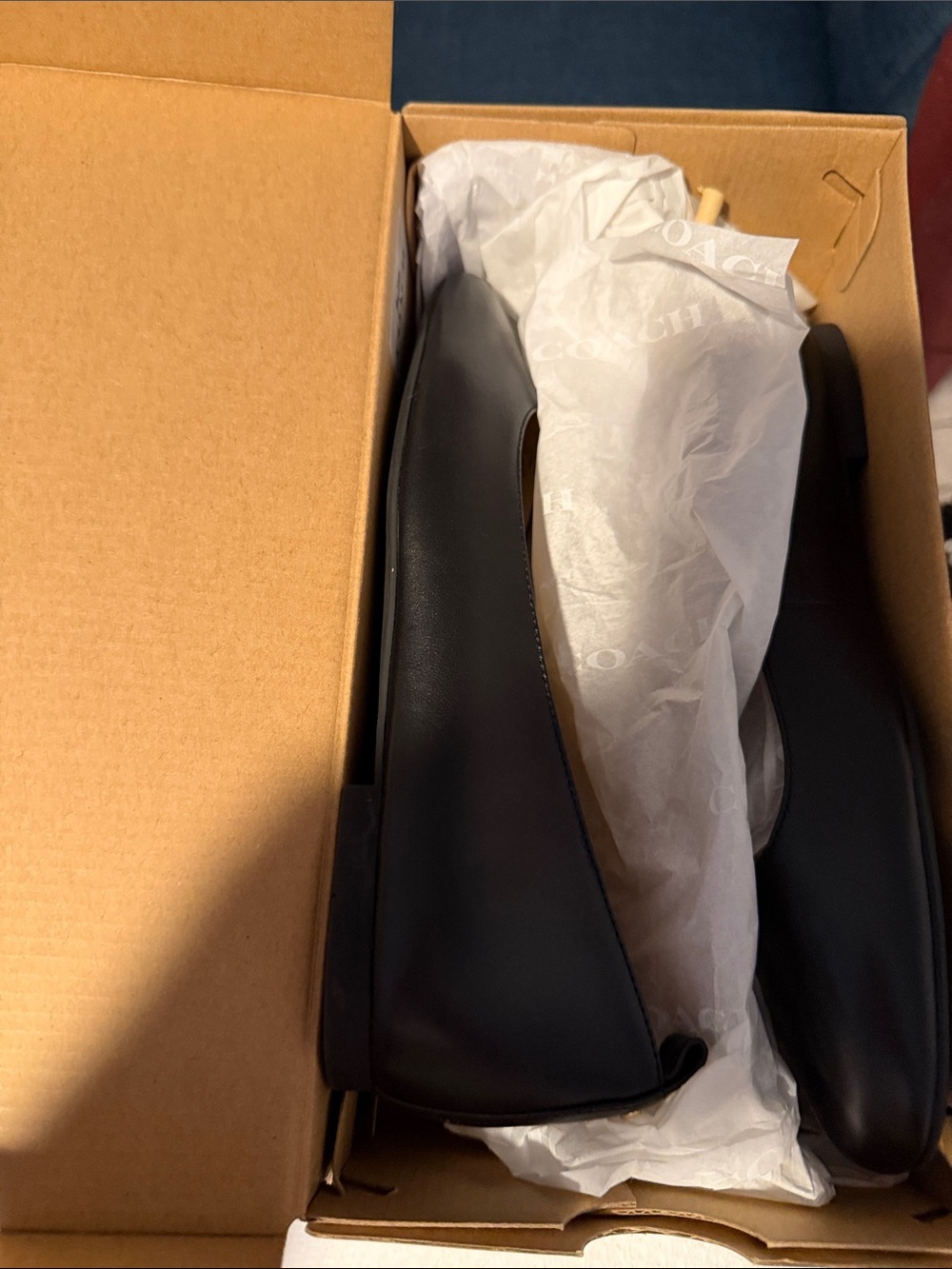 Coach Black Leather Slip-On Ballet Flats - Picture 7 of 8